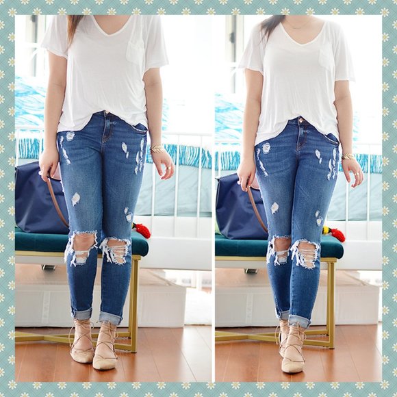 Zara Distressed Denim Jeans